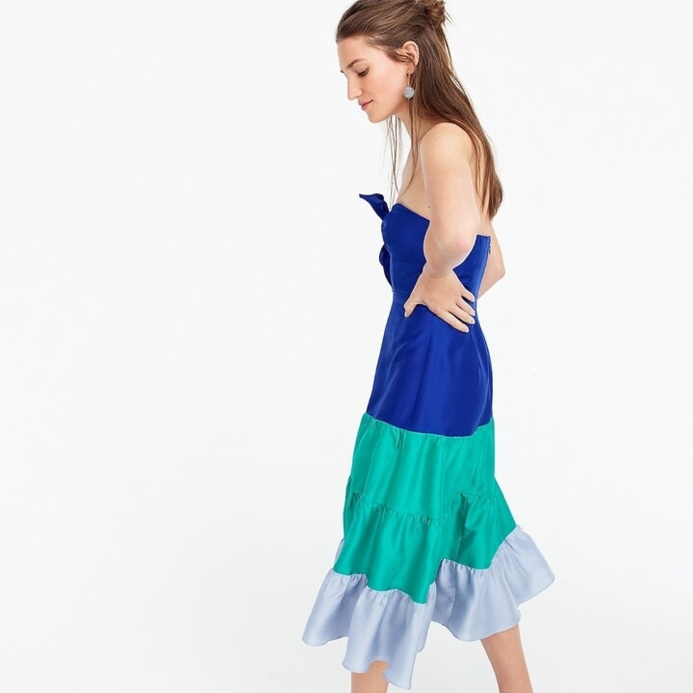 J.Crew Strapless Silk Shantung Dress